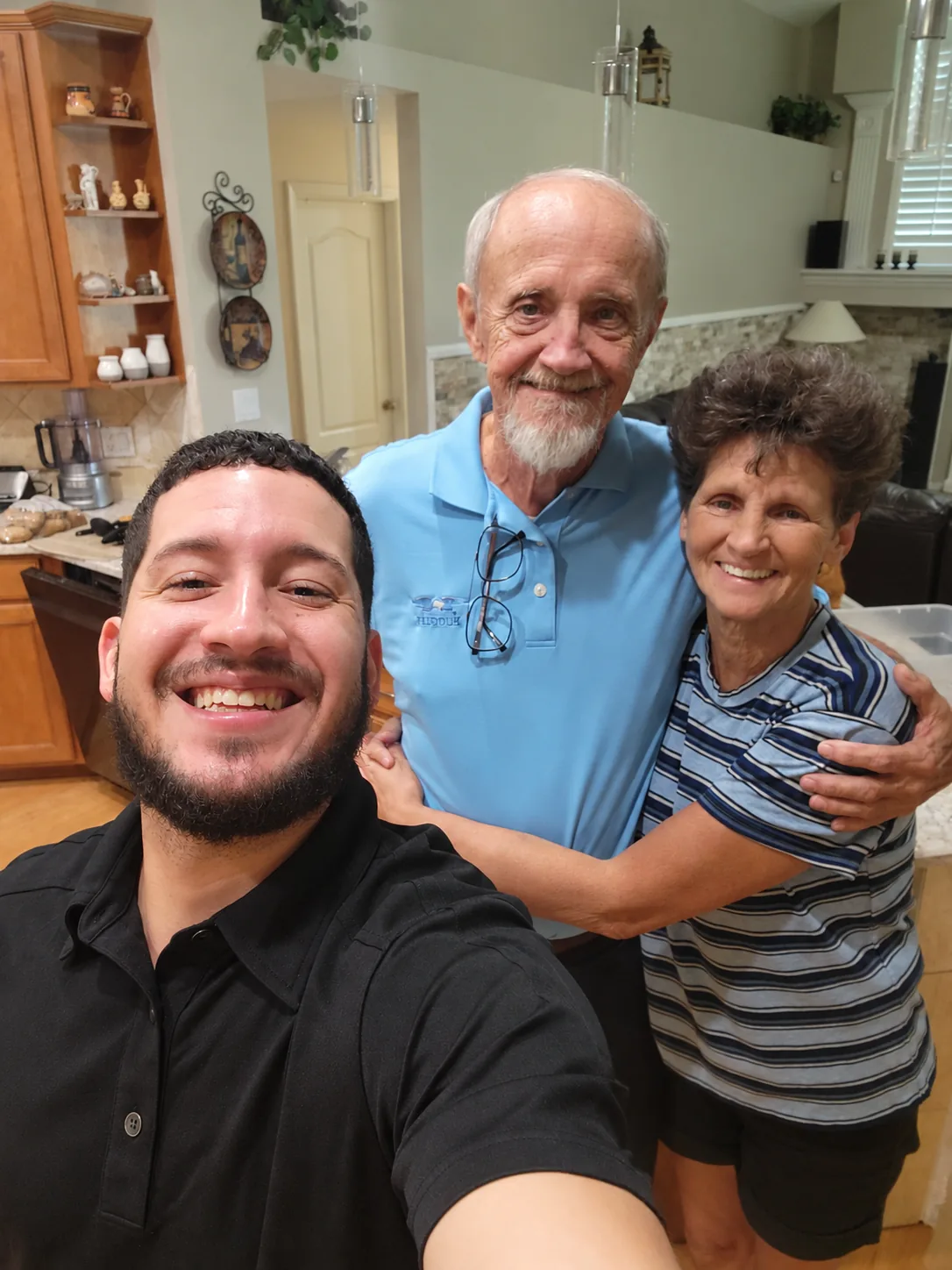 Customers in their completed Cambria Kelvin Grove kitchen
