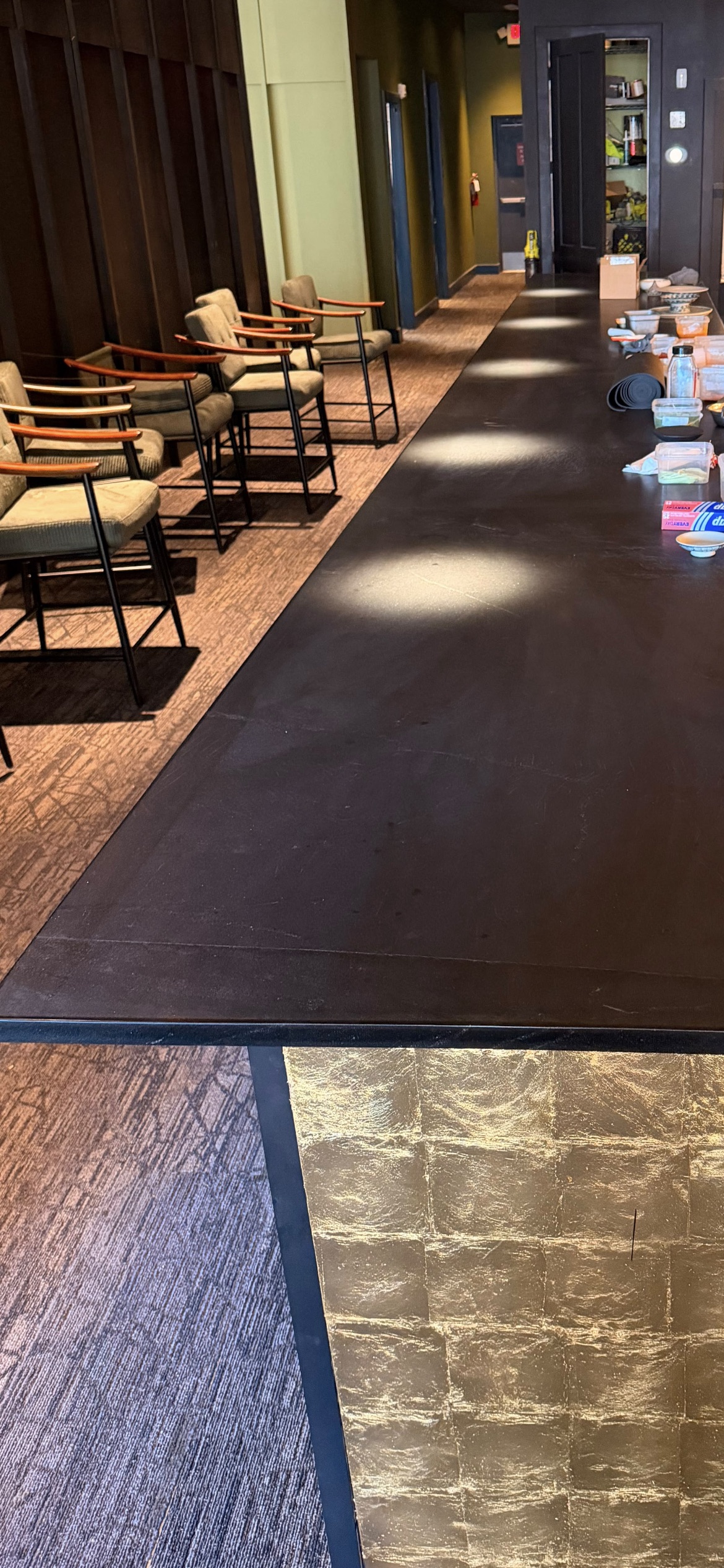 Dark countertop and seating area in Apollo Beach