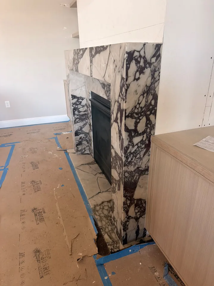 Fireplace surround side detail in Clearwater