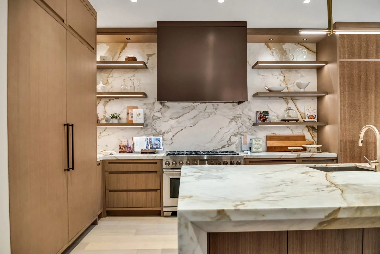 Luxury whole-home stone showcase kitchen